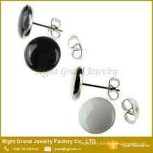 Customized Size Fashion Stainless Steel Epoxy Coated Round Earring studs